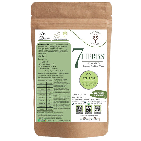 Satvi Wellness 7 Herbs | Diabetic Wellness | Herbal Drink Mix | Satvi Dia Drink - Distacart