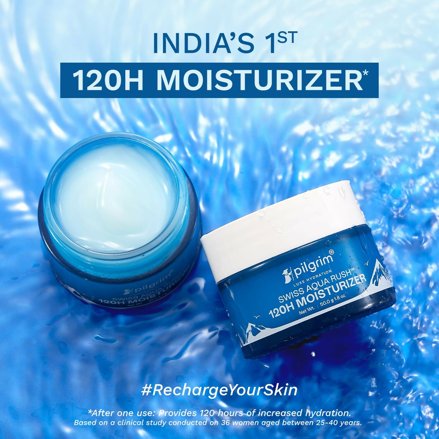 Pilgrim Swiss Aqua Rush 120H Moisturizer Strengthens skin barriers, Plump & glowing skin - Distacart