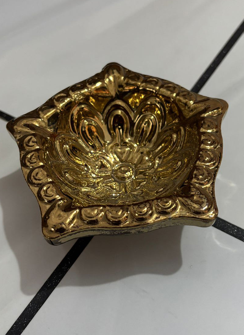 Wood estate Crafted From Metal Designer Diya - Distacart