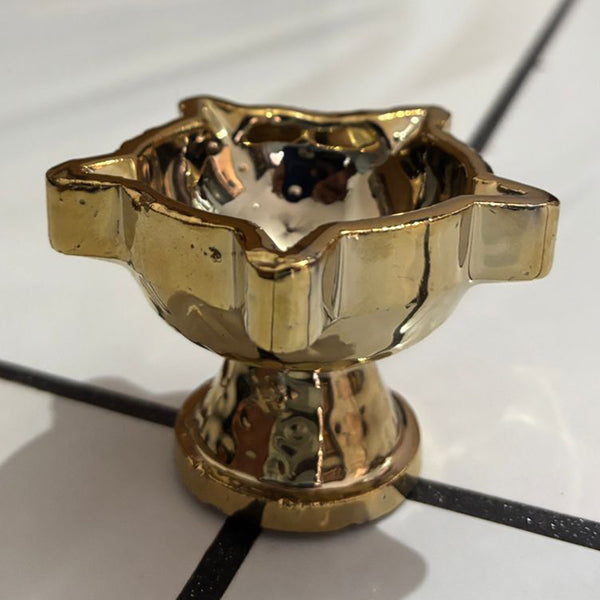 Wood estate Crafted From Metal Designer Diya - Distacart