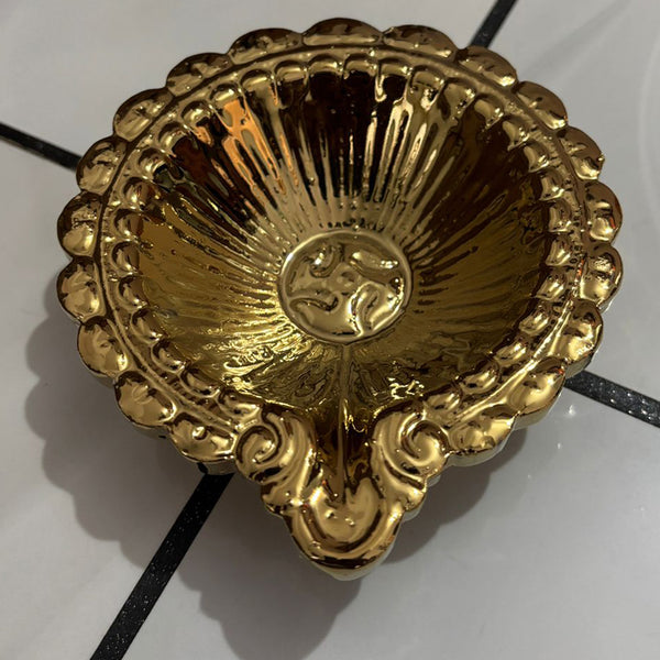 Wood estate Crafted From Metal Designer Diya - Distacart