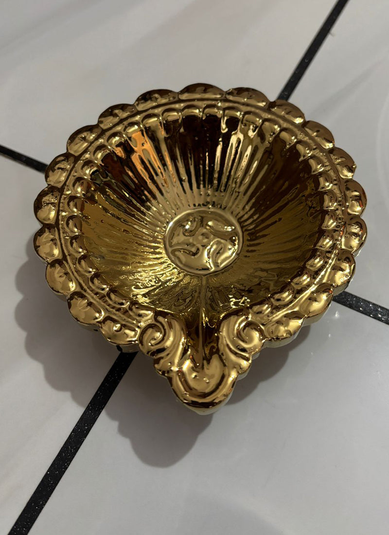 Wood estate Crafted From Metal Designer Diya - Distacart