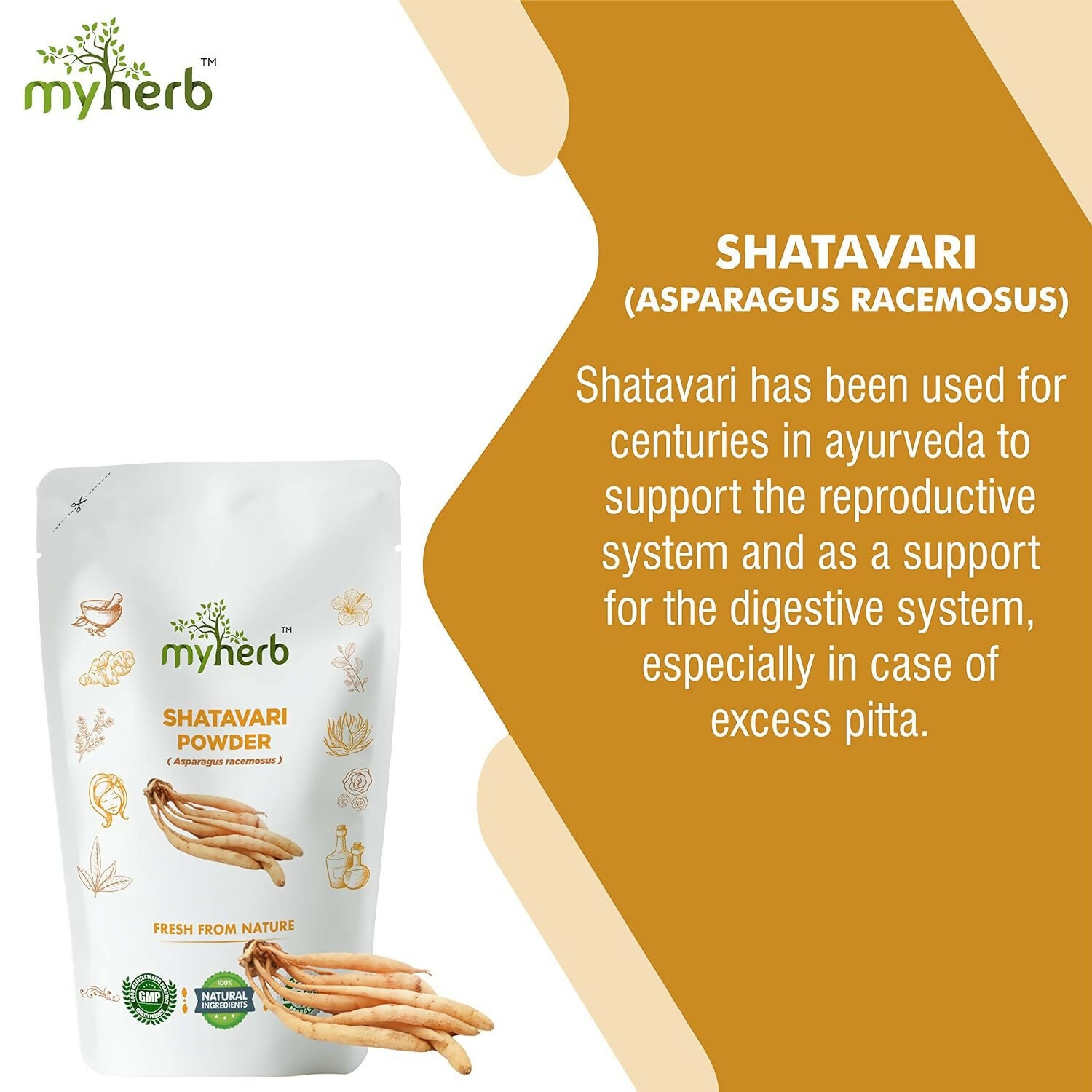 Myherb Natural Organic Shatavari Powder - Distacart
