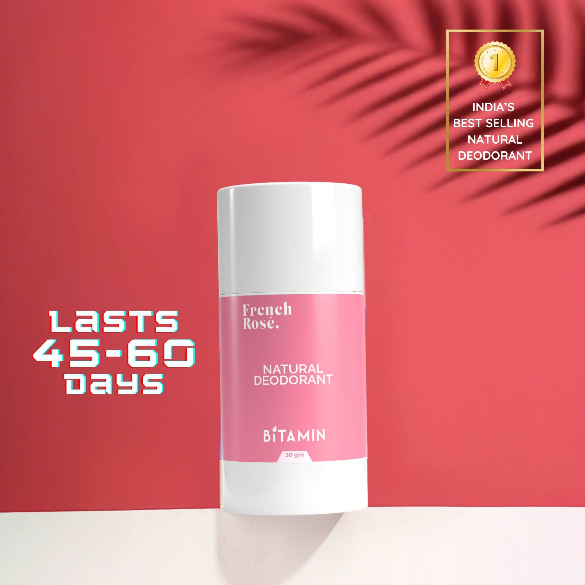 Bitamin Natural Deodorant Cotton Vanilla, Oud Gold, French Rose, Parent-Kid Pack