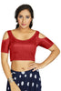 Aastha Fashion Women's Red Art Silk Cold Shoulder Sleeve Readymade Blouse - Distacart