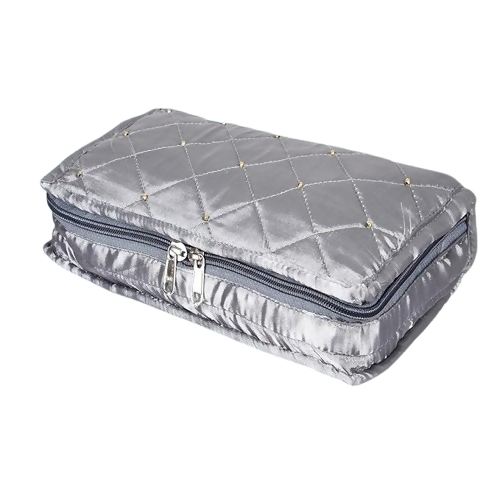 Asmaani 7 Pocket Grey Satin Jewellery Kit - Distacart