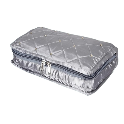 Asmaani 7 Pocket Grey Satin Jewellery Kit - Distacart