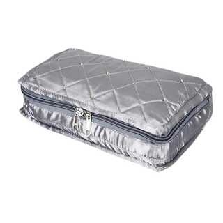 Asmaani 7 Pocket Grey Satin Jewellery Kit