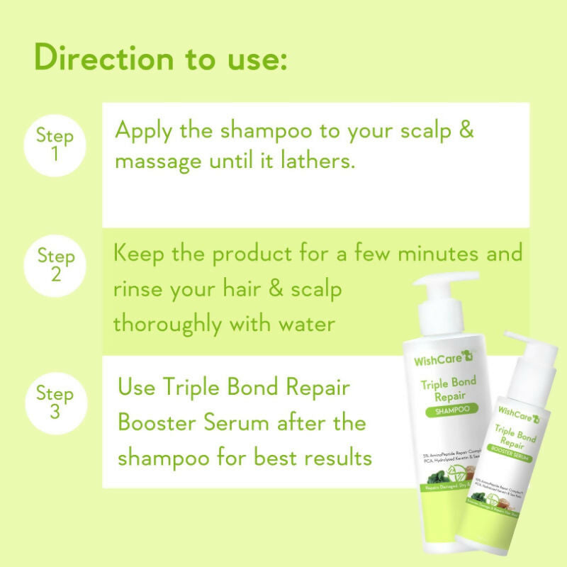 Wishcare Triple Bond Repair Combo - For Dry & Frizzy Hair with Amino Peptide for Damaged Hair - Distacart