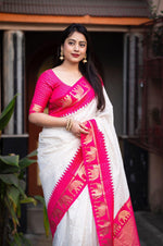 Thumbnail for Rani Silk Zari Woven Saree with Unstitched Blouse - Hiral Fashion - Distacart