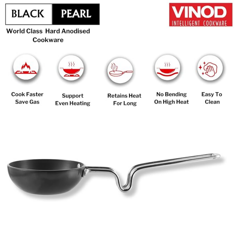 Vinod Black Pearl Hard Anodised Tadka Pan - Jumbo - Dista