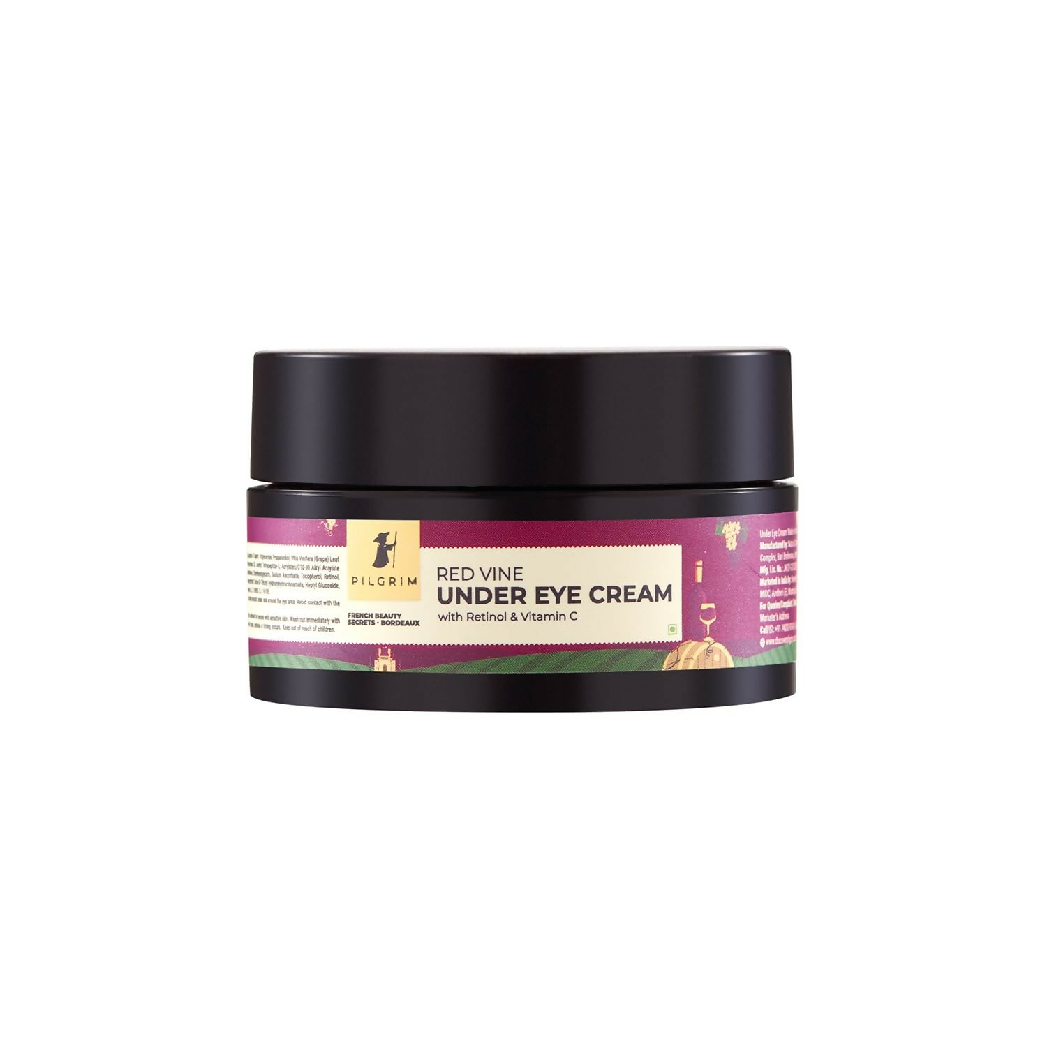 Pilgrim Red Vine Under Eye Cream with Retinol & Vitamin C For Dark Circles, Wrinkles, & Puffy Eyes - Distacart