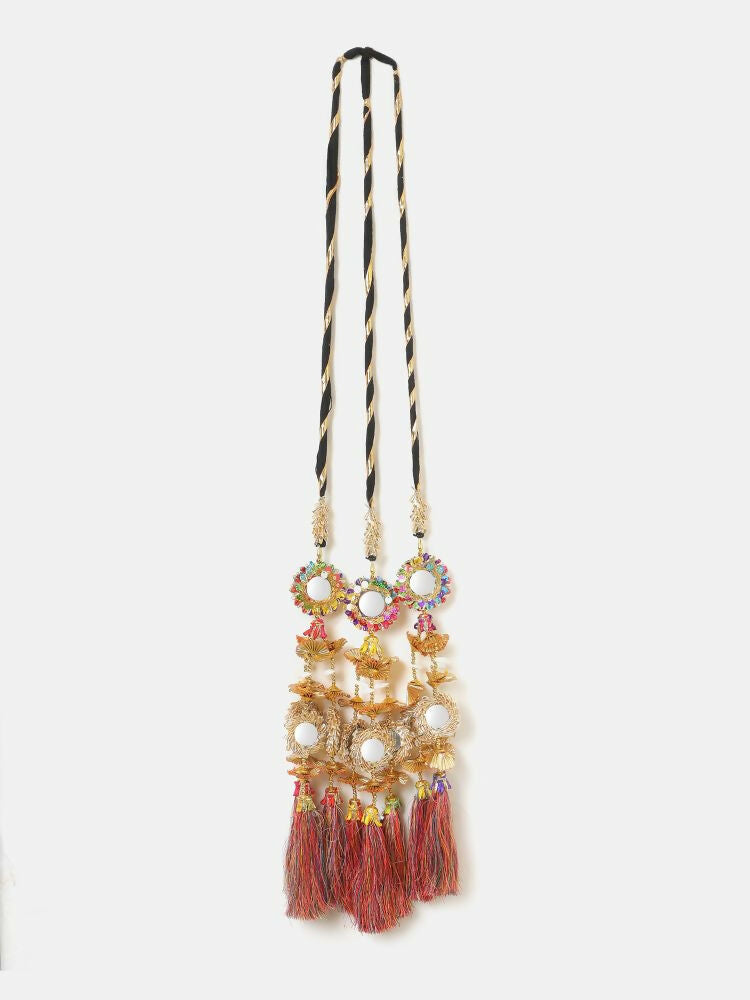 Ruby Raang Colorful Gold Work Parandi - Distacart