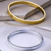 Thumbnail for NVR Men's Set of 2 Gold & Silver Metal Brass-Plated Interlock Kada Bracelet - Distacart
