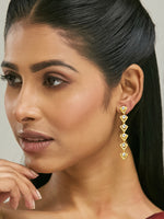 Thumbnail for Nuyug 18K Gold-Plated Crystal Stone Studded Triangular Drop Sleek Earrings