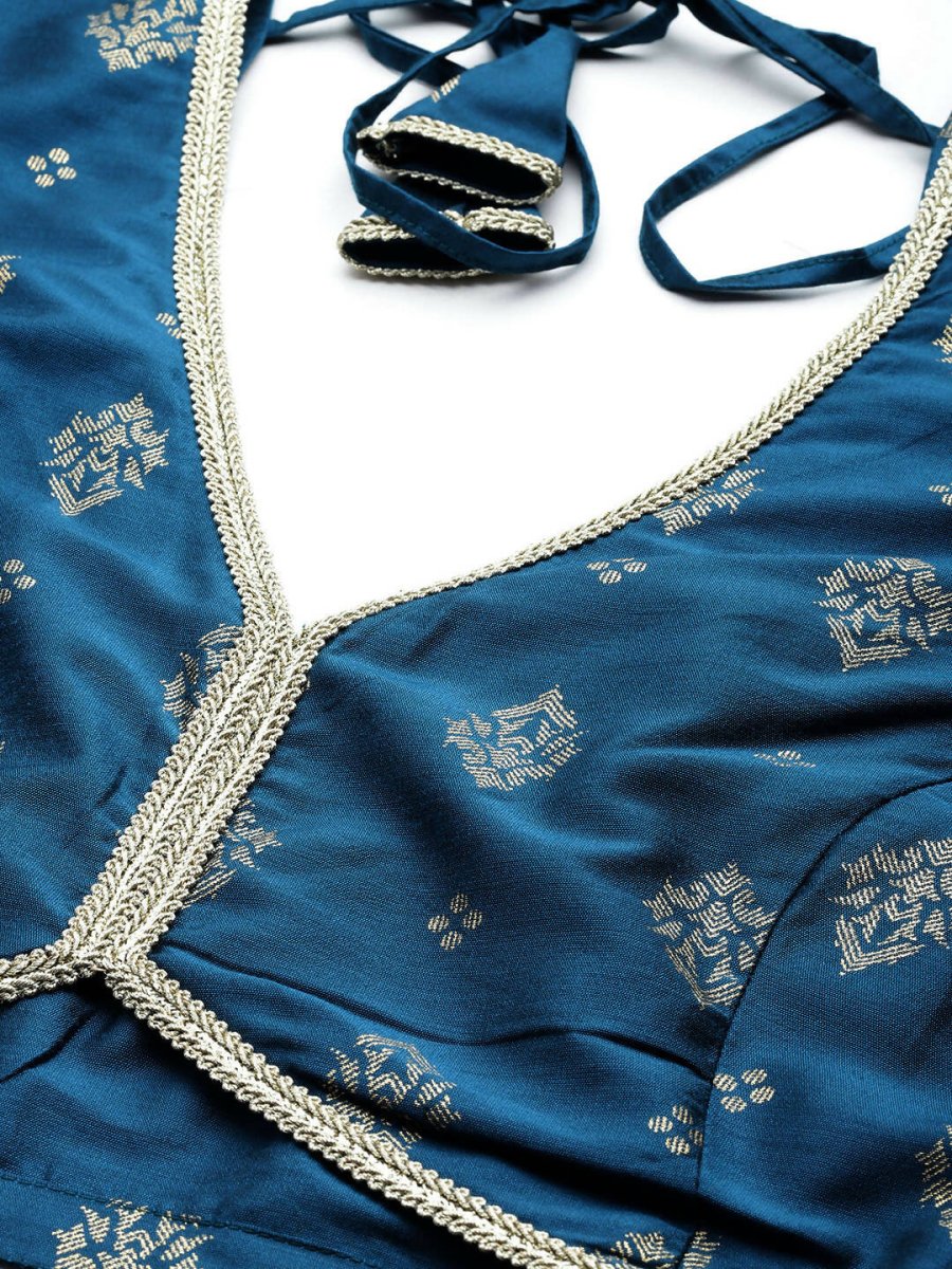 Ahalyaa Women's Traditional wear Lehenga Choli - Teal Blue - Distacart