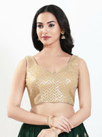 Thumbnail for Joban Fashion Gold Silk Padded Blouse With Sweetheart Neck Sleeveless - Distacart