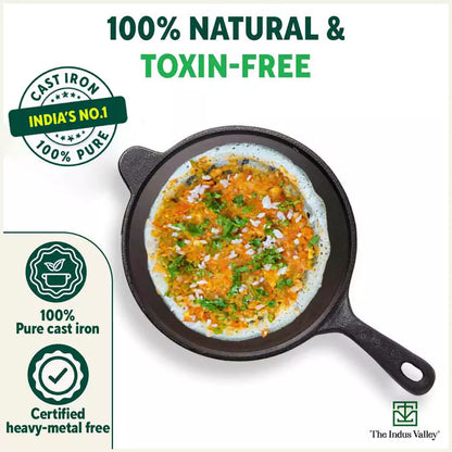 The Indus Valley Super Smooth Cast Iron Set: Kadai+ Tawa+ Frypan, Kitchen set for Home, Nonstick, 100% Pure, Toxin-free, Tadka Pan - Distacart