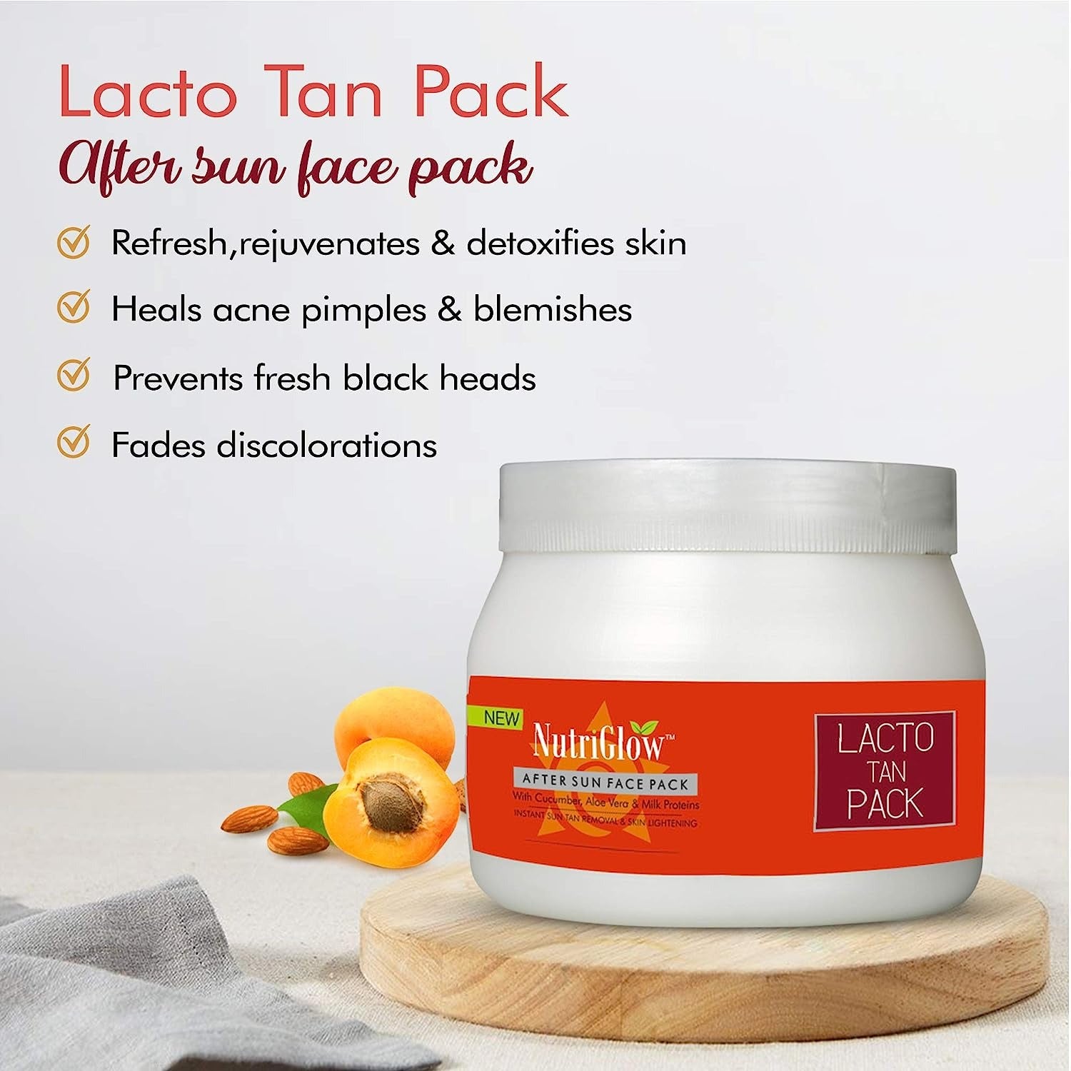 NutriGlow Women Skin Care Treatment Lacto Tan Face Pack - Distacart