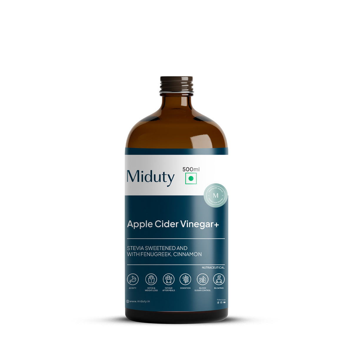 Miduty by Palak Notes Apple Cider Vinegar Stevia sweetened With Fenugreek Cinnamon - Distacart
