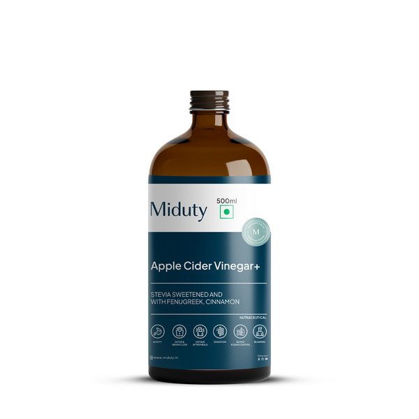 Miduty by Palak Notes Apple Cider Vinegar Stevia sweetened With Fenugreek Cinnamon - Distacart