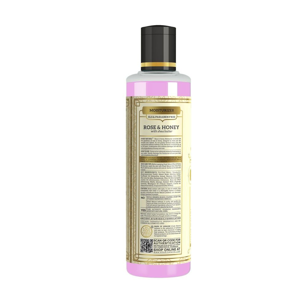 Khadi Natural Rose & Honey Herbal Moisturizer - Distacart