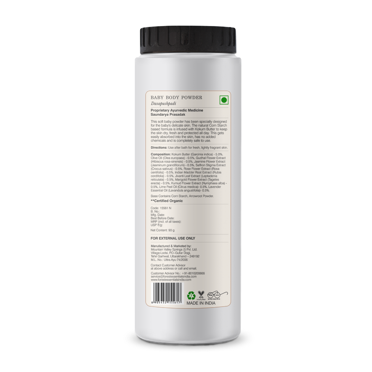 Forest Essentials Baby Body Powder Dasapushpadi - Distacart