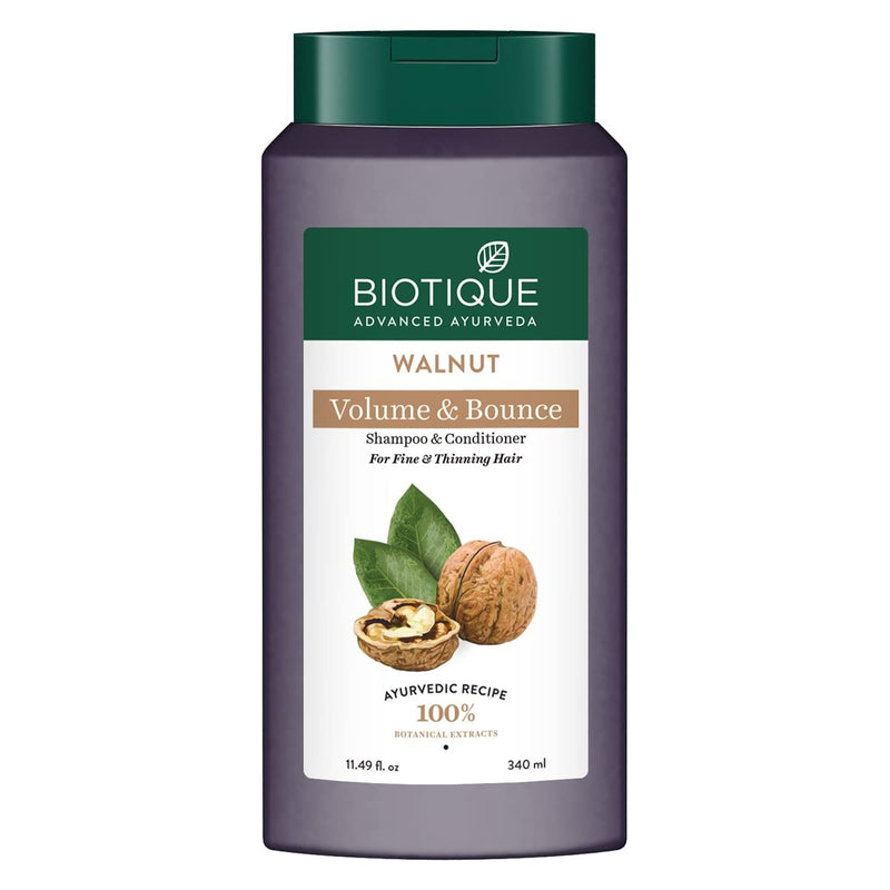 Biotique Advanced Ayurveda Bio Walnut Bark Volumizing Shampoo For Fine &amp; Thinning Hair - Distacart