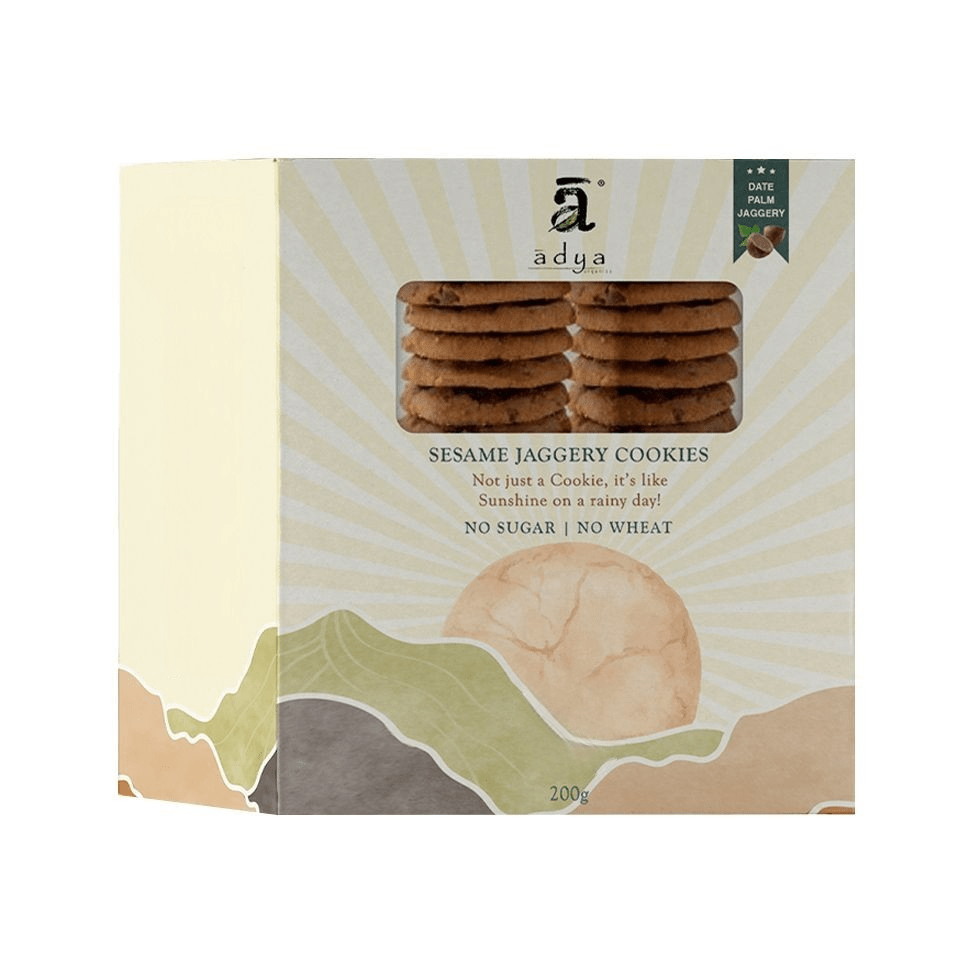 Adya Organics Date Palm Jaggery Till Gur Cookies - Distacart
