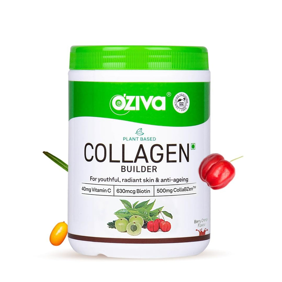oziva glutathione builder ingredients | What sets OZiva apart?  Helps Reduce Pigmentation & Improve Skin Brightness  2 Specially Formulated Blends  100% OZiva Plant Based Glutathione Builder