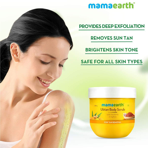 Mamaearth Ubtan Body Scrub with Turmeric & Saffron for Tan Removal - Distacart