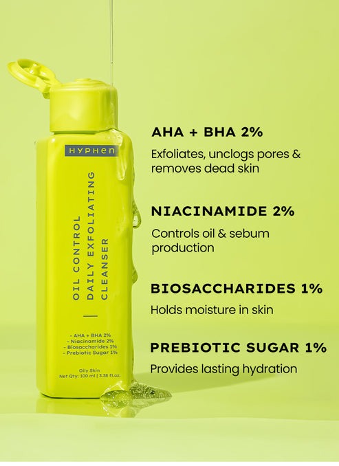 Hyphen By Kriti Sanon Oil Control Daily Exfoliating Cleanser - Distacart