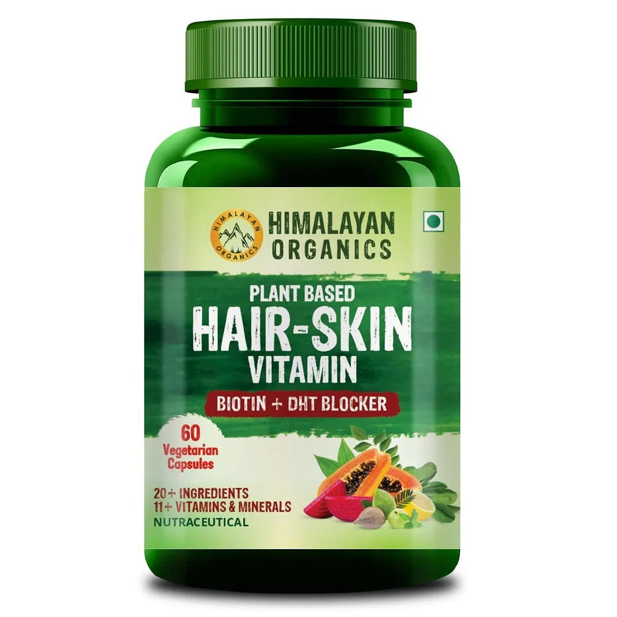 Himalayan Organics Plant Based Hair Vitamin Biotin Vegetarian Capsules - Distacart