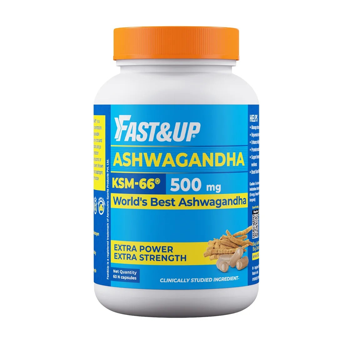 Fast&Up Ashwagandha KSM-66 600mg Capsules - Unflavored - Distacart