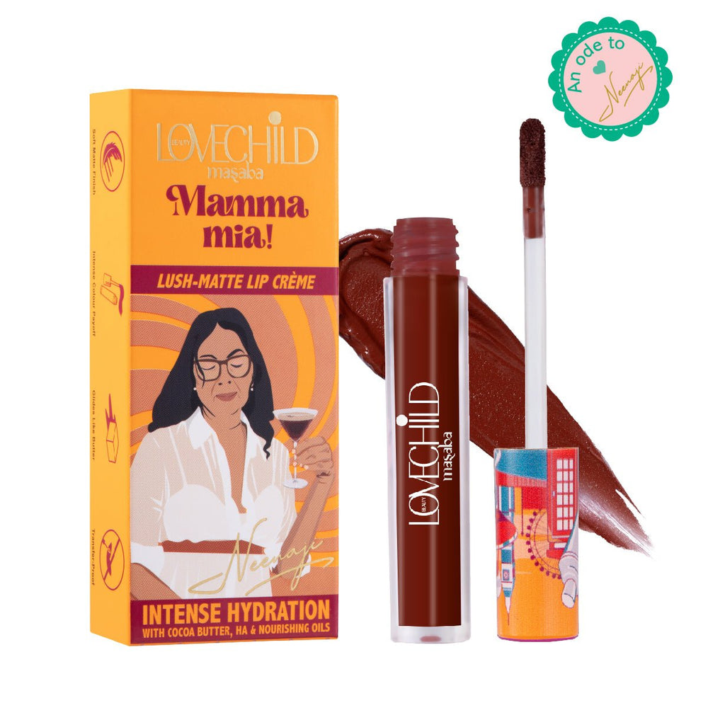 LoveChild By Masaba Gupta Mamma Mia Lush-Matte Lip Creme - Kapi Martini - Distacart