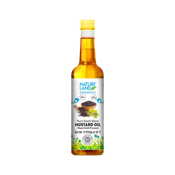 Nature Land Organics Mustard Oil Wood Cold Pressed - Distacart