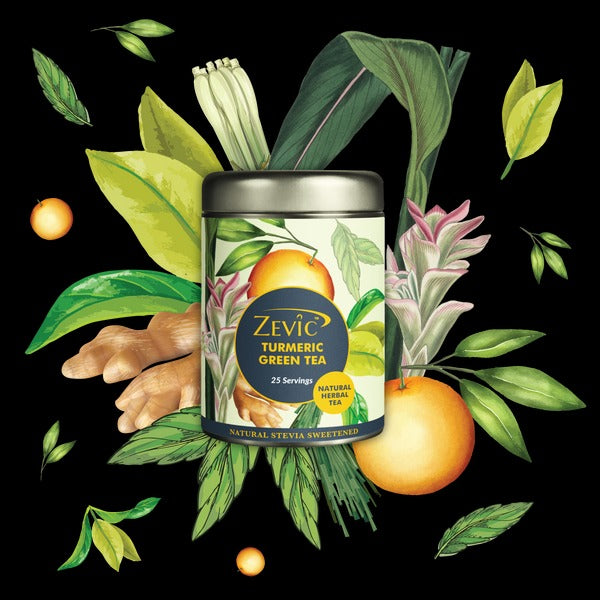 Zevic Anti- Inflammatory Turmeric Herbal Green Tea - Distacart