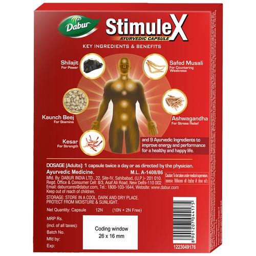 Dabur Stimulex - 12 Capsules - Distacart