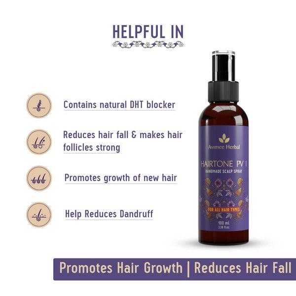 Avimee Herbal Keshpallav Hair Oil & Hairtone PV 1 Scalp Spray Combo - Distacart