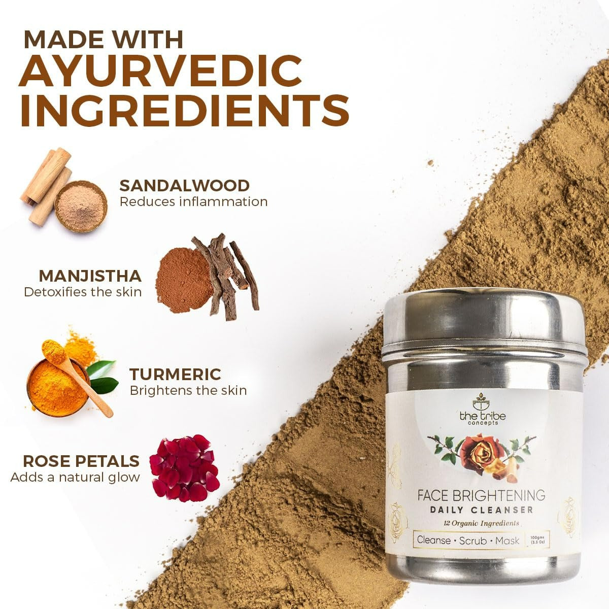 The Tribe Concepts Face Brightening Daily Cleanser & 24K Kumkumadi Thailam - Distacart