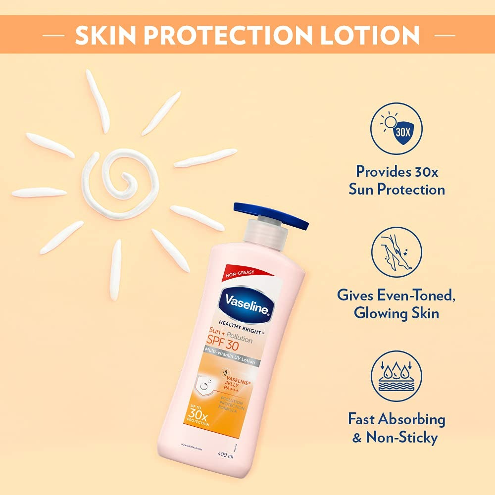 Vaseline Healthy Bright Sun + Pollution Protection Lotion - Distacart