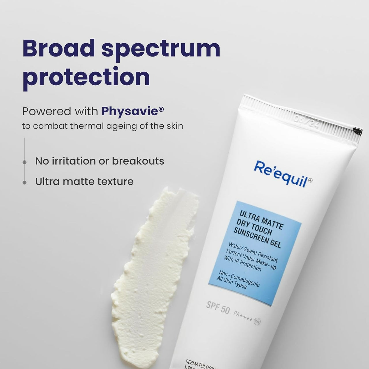 Buy Re'equil Ultra Matte Dry Touch Sunscreen Gel SPF 50 PA++++ Online ...