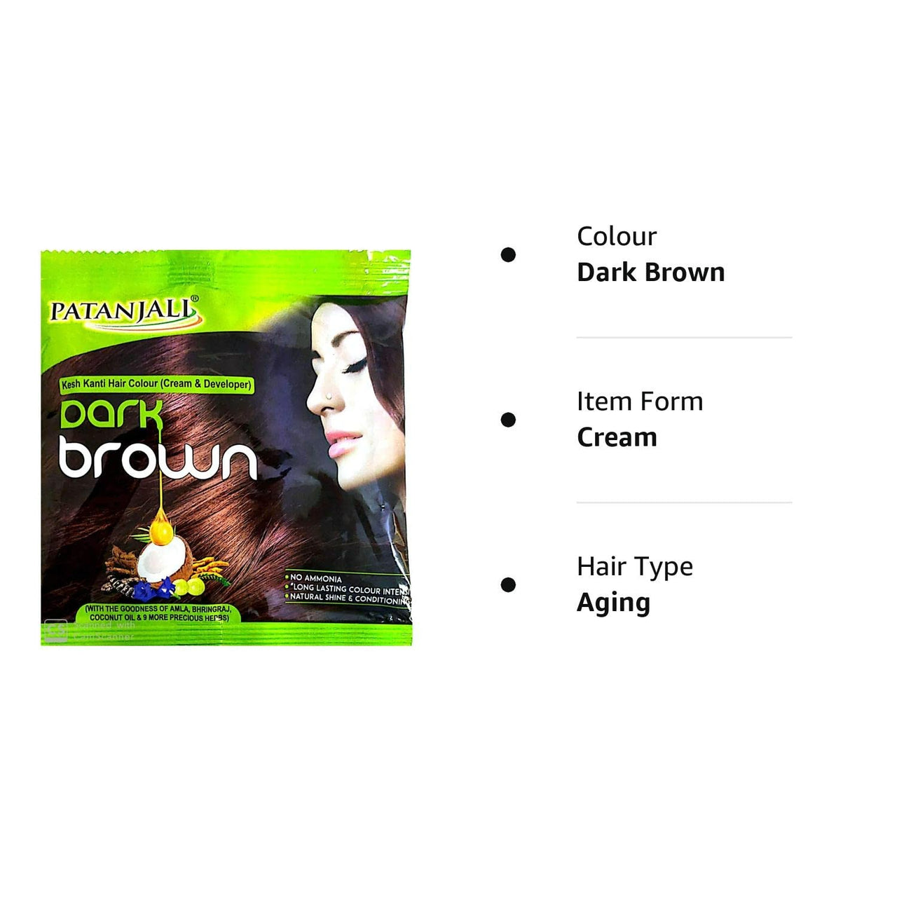 Patanjali Kesh Kanti Hair Colour (Cream & Developer) - Dark Brown - Distacart