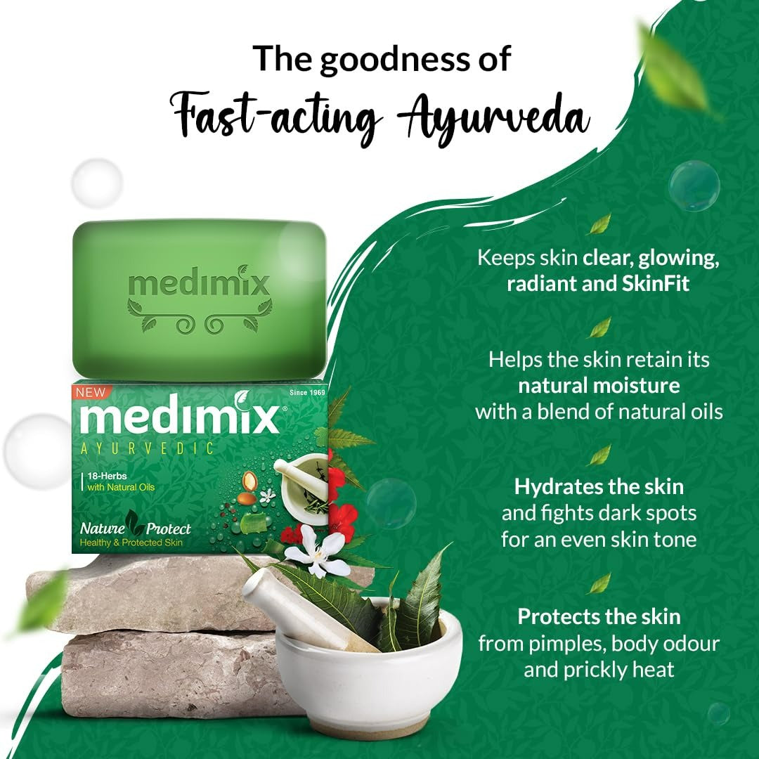 Medimix Ayurvedic Classic 18 Herbs Soap, 125 g (4 + 1 Offer Pack) - Distacart