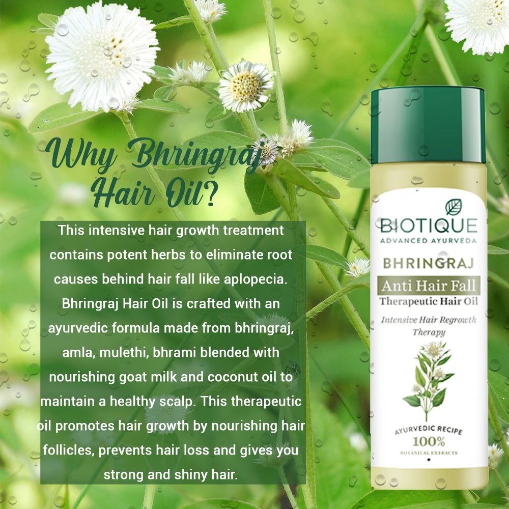 Biotique Bio Bhringraj Fresh Growth Therapeutic Oil For Falling Hair - Distacart