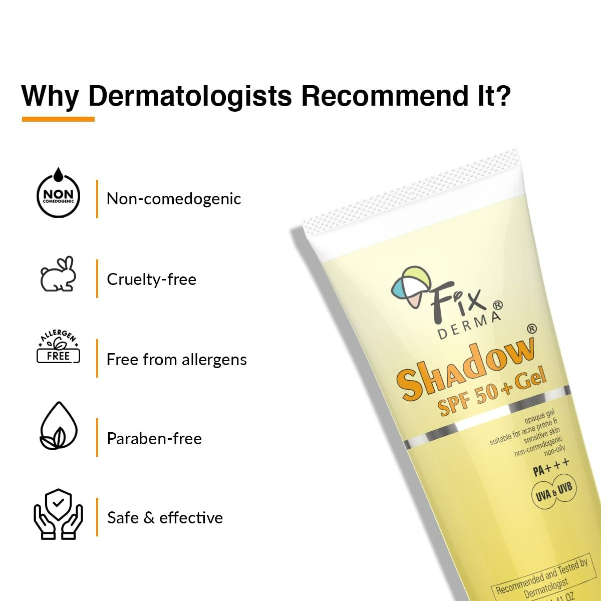 Fixderma Shadow SPF 50+ Gel For Oily Skin - Distacart