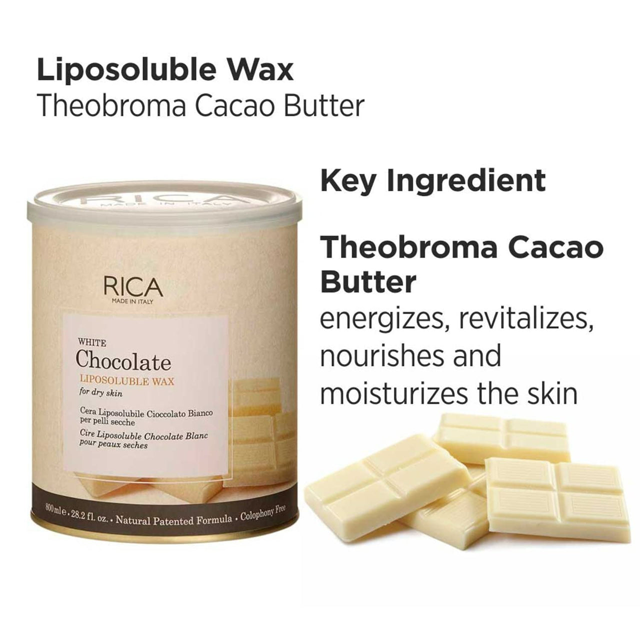 Rica White Chocolate Liposoluble Wax for Dry Skin - Distacart
