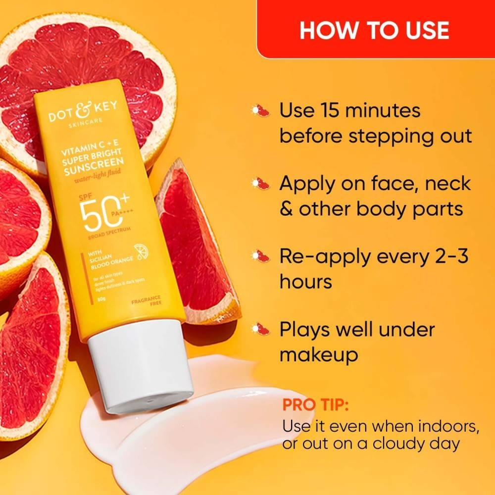 Dot & Key Vitamin C + E Super Bright Sunscreen SPF 50+++ - Distacart