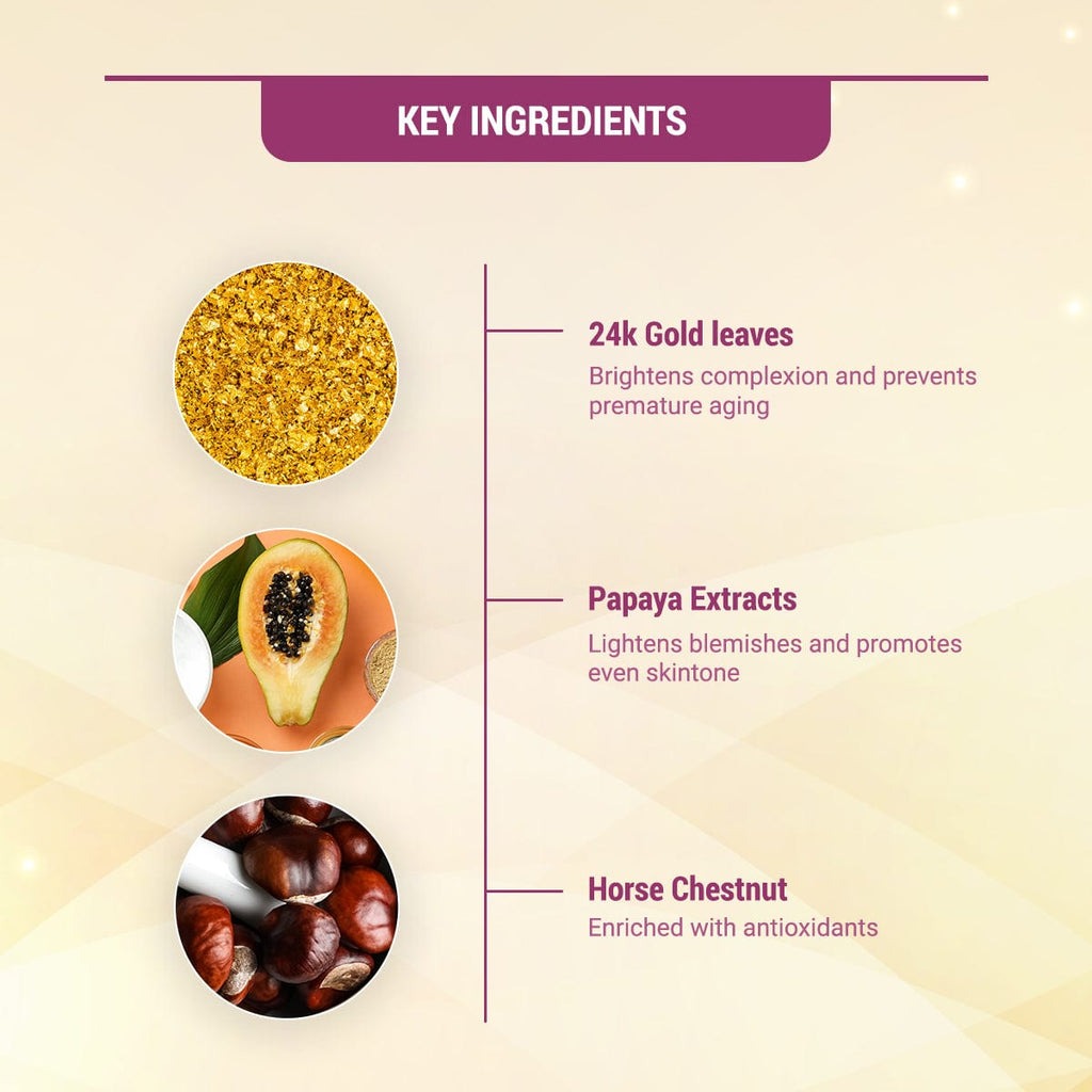 Lotus Herbals Radiant Gold Cellular Glow Facial Kit For All Skin Types - Distacart