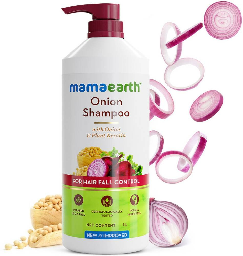 Mamaearth Onion Shampoo with Onion & Plant Keratin For Hair Fall Control - Distacart
